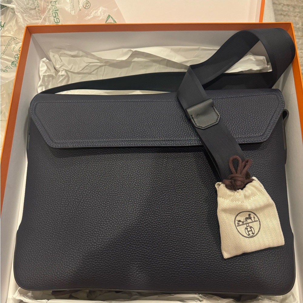 Hermes Dark Blue Men's Citynews Messenger Bag